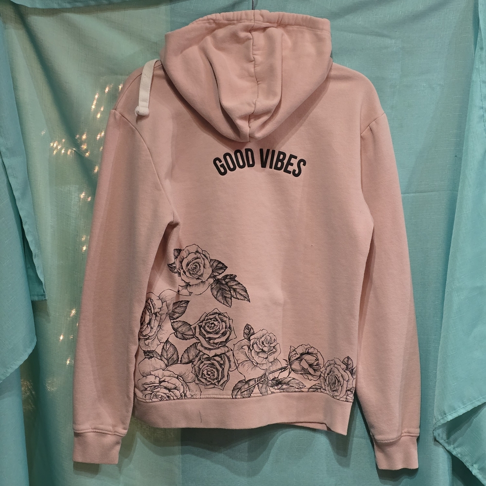Blind Rooster Wrap Around Graphics Hoodie Sweatshirt Skull Floral Streetwear SM - Picture 3 of 7